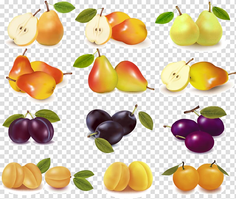 Fruit Illustration, Fresh fruits pears material transparent background PNG clipart