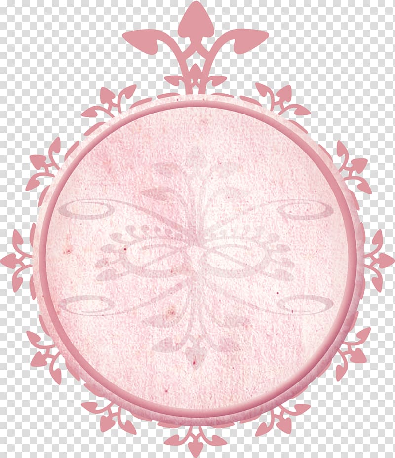 Circle Petal Pink M Font, flower label transparent background PNG clipart