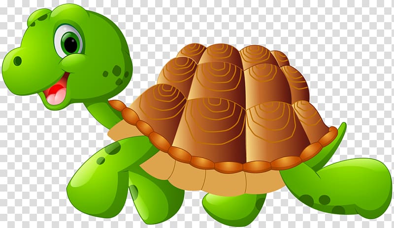 green and brown turtle illustration, Green sea turtle Cartoon Reptile , Turtle Cartoon transparent background PNG clipart
