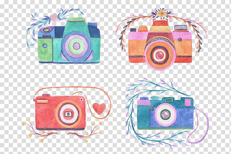 Camera Watercolor painting Drawing, Literary camera creative hand-painted Figure transparent background PNG clipart