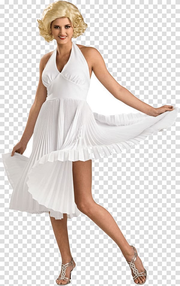 White dress of Marilyn Monroe Costume party, Marilyn Monroe transparent background PNG clipart