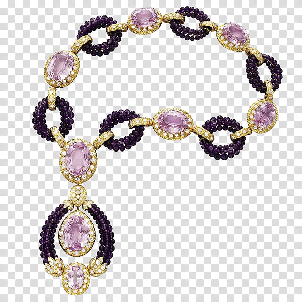 Jewellery Necklace Gemstone Van Cleef & Arpels Tayloru2013Burton Diamond, Rose quartz necklace transparent background PNG clipart