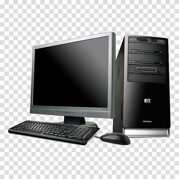 black and gray computer set, Laptop Personal computer USB Desktop computer Computer hardware, Desktop PC transparent background PNG clipart