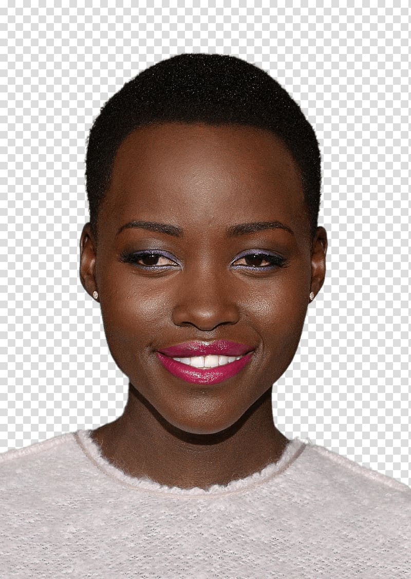 woman wearing gray top, Lupita Nyong'o Portrait transparent background PNG clipart