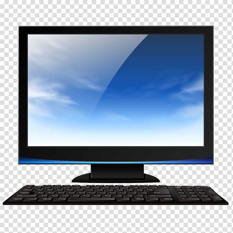 Computer keyboard Laptop LED-backlit LCD Computer monitor Output device, Display and keyboard transparent background PNG clipart