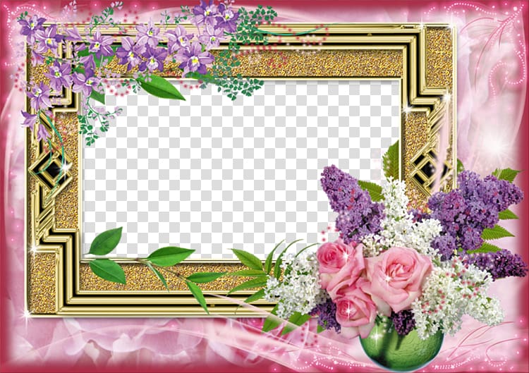 frame Digital frame, Vintage pink flowers frame transparent background PNG clipart