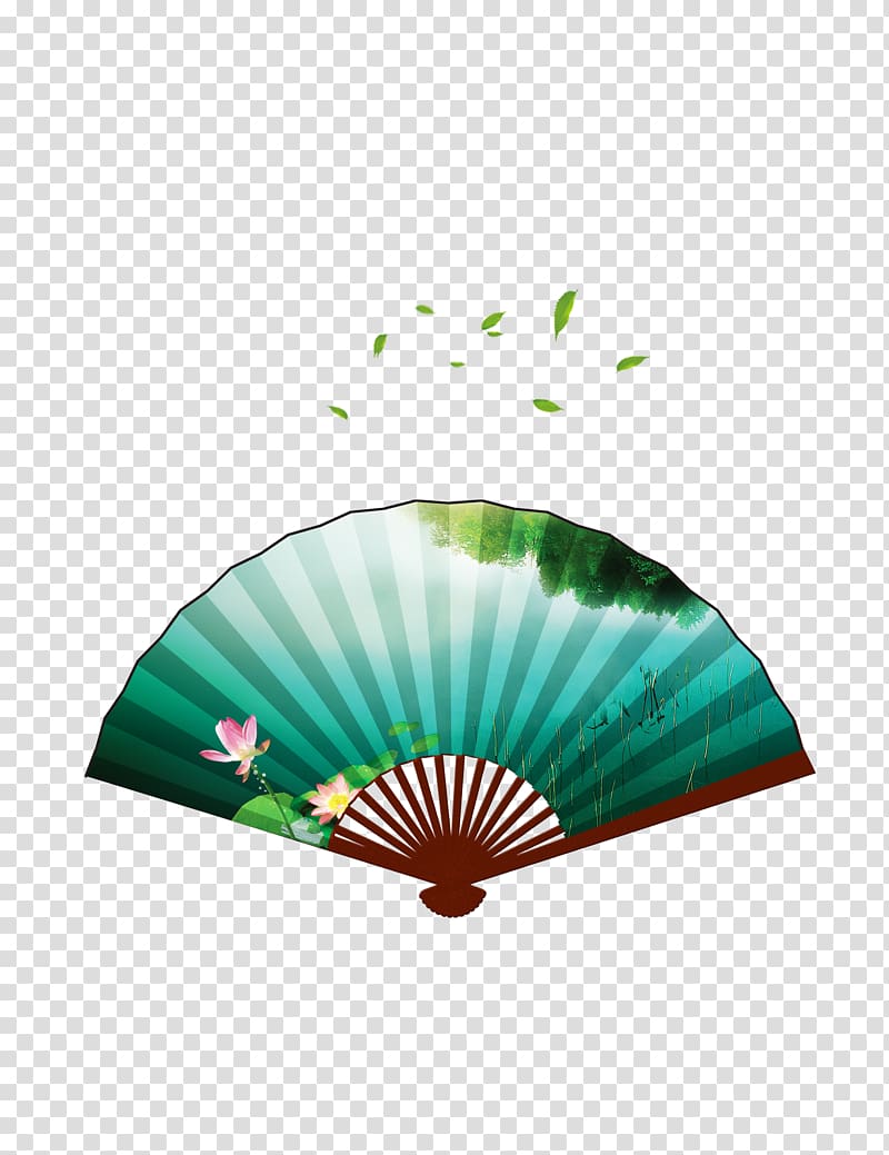 Hand fan Ink wash painting Chinoiserie Poster, Elements of Chinese culture, Chinese fan sub transparent background PNG clipart