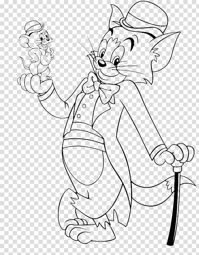 Tom Cat Coloring book Cartoon Tom and Jerry Drawing, tom and jerry transparent background PNG clipart