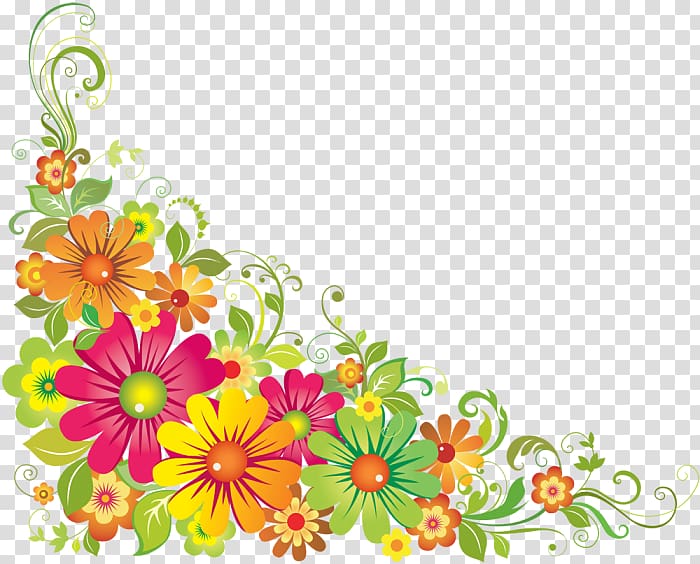 multicolored flowers illustration, Flower Floral design , continental corner flower transparent background PNG clipart