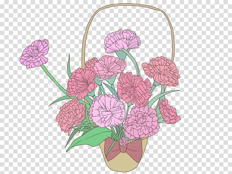 Carnation flower baskets transparent background PNG clipart