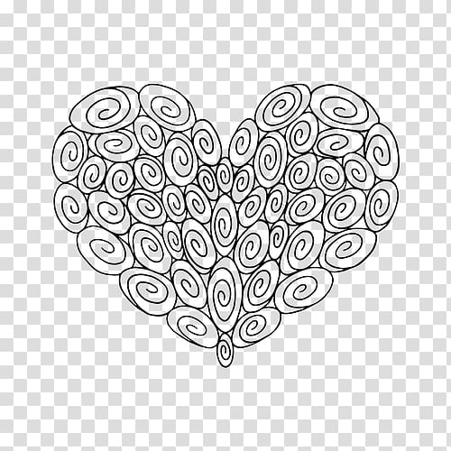Heart Line art Printing Love Map, fancy swirls transparent background PNG clipart