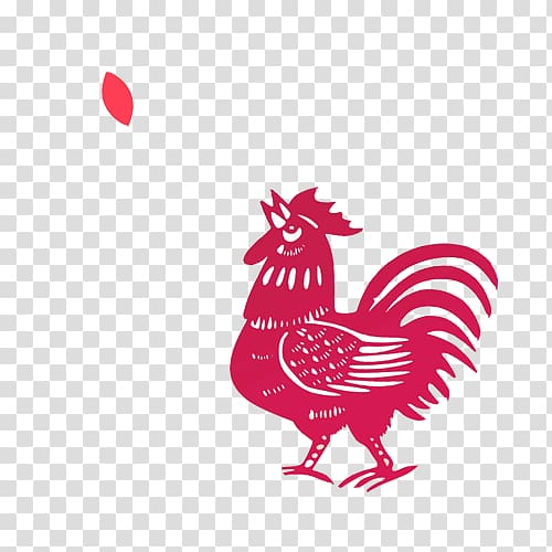 Chinese New Year Happiness Rooster Chinese zodiac, Year of the Rooster Chinese New Year material transparent background PNG clipart