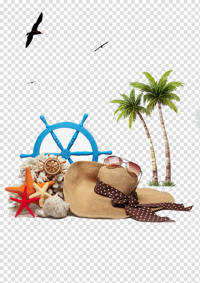 summer beach background material transparent background PNG clipart