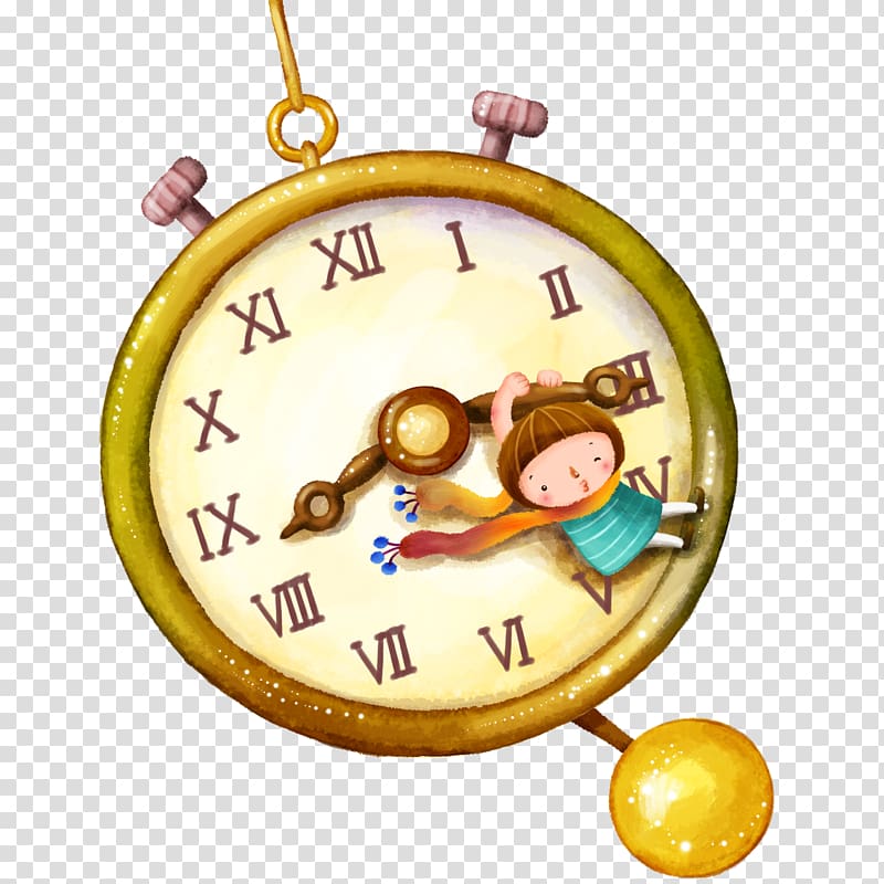 Clock Animation Drawing, Children\'s alarm clock transparent background PNG clipart
