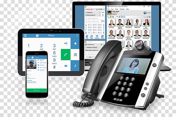 VoIP phone Polycom 2200-44600-019 Polycom Desktop Phone With HD Voice Telephone Voice over IP, Ip Pbx transparent background PNG clipart