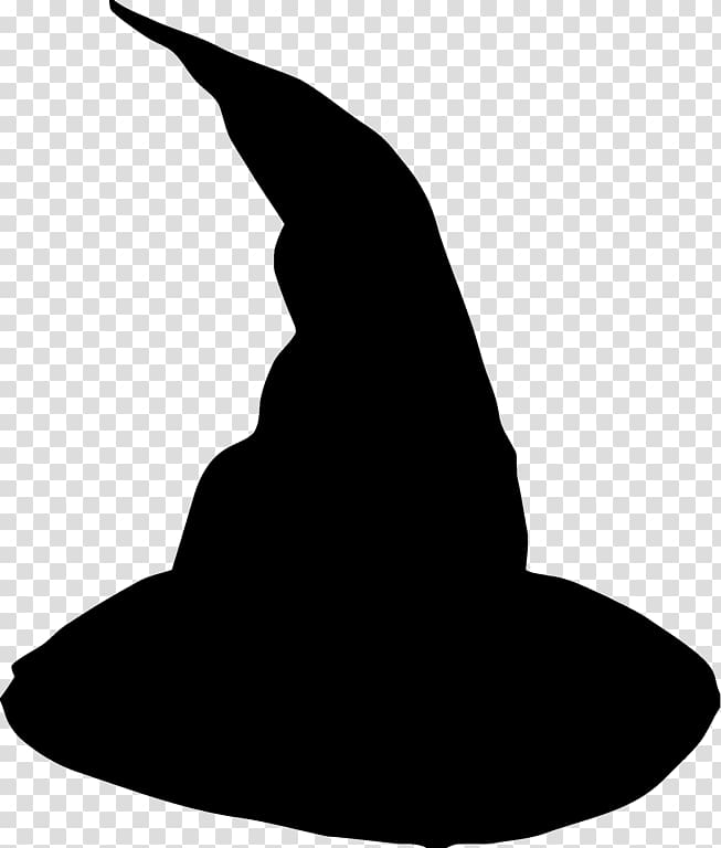 Witch hat Witchcraft , black and white transparent background PNG clipart