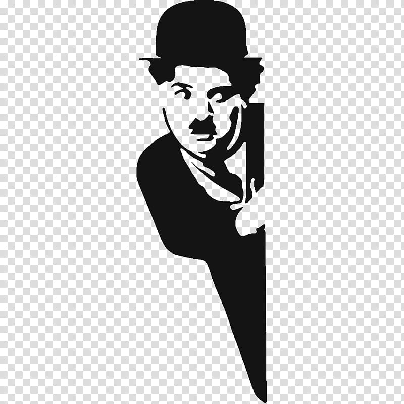 sneaking man illustration, Charlie Chaplin Stencil The Tramp Sticker, Charlie Chaplin transparent background PNG clipart