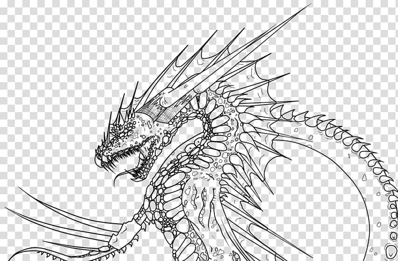 Line art Dragon Drawing Sketch, fire lines transparent background PNG clipart