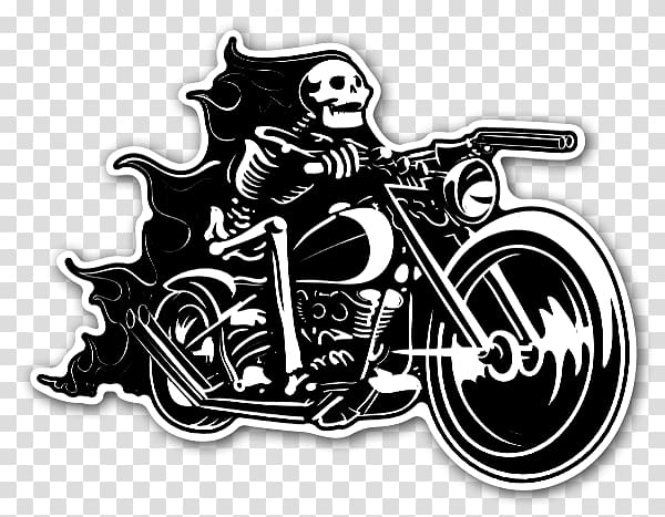 Motorcycle Skull Sticker Skeleton Bicycle, motorcycle transparent background PNG clipart