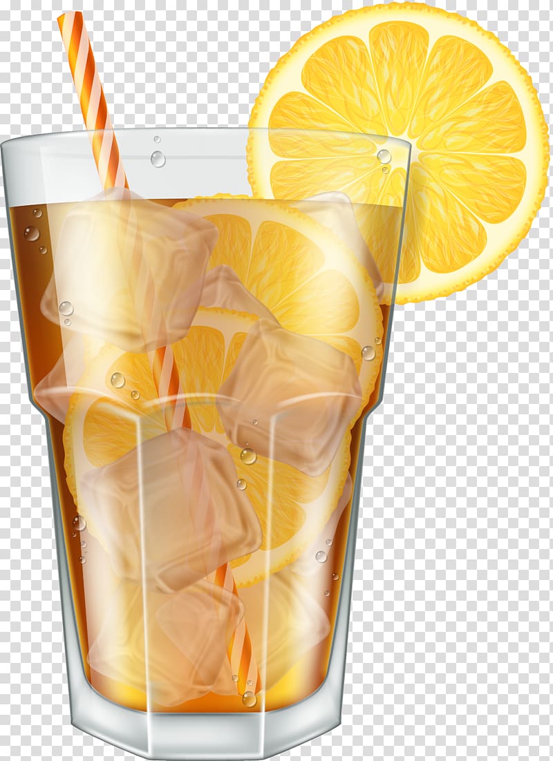 Orange juice Cocktail Iced tea Drink, Brown ice juice transparent background PNG clipart