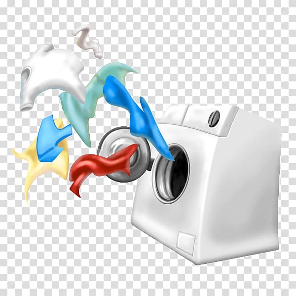 washing machine spitting out clothes illustration, Washing machine Laundry Haier Home appliance Disinfectants, Creative cartoon of a washing machine transparent background PNG clipart