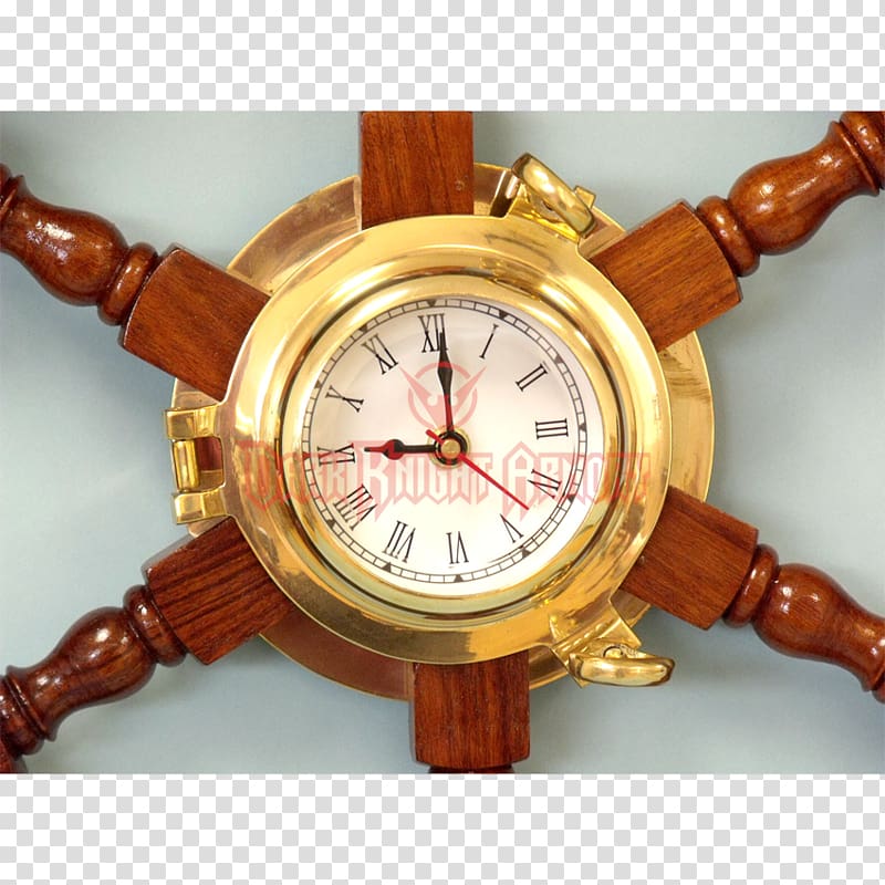 Clock Ship\'s wheel Porthole Antique, Ships Wheel transparent background PNG clipart