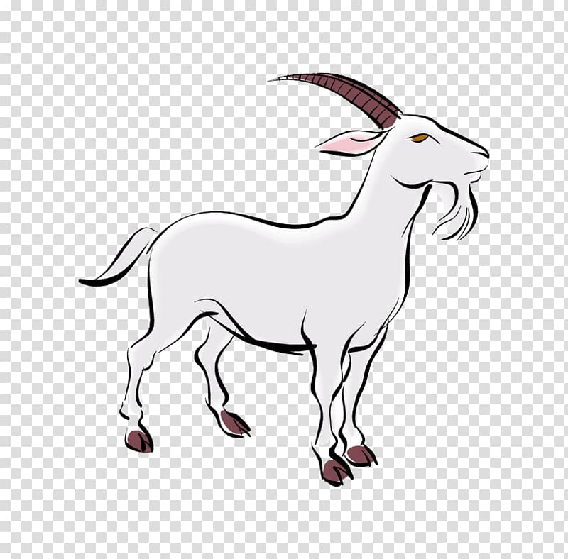 goat illustration, Goat Sheep Presentation Chinese zodiac, Old white goat c...