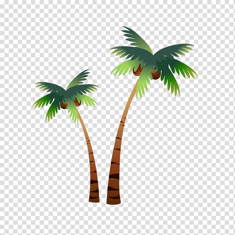 cartoon coconut trees transparent background PNG clipart