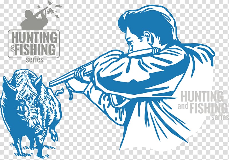 Wild boar Hunting Euclidean Illustration, Fight wild boar hunters transparent background PNG clipart