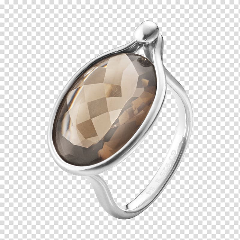 Jewellery Ring Smoky quartz Sterling silver, silver ring transparent background PNG clipart