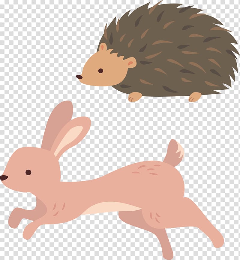 Domestic rabbit Hedgehog , Run the hedgehog and rabbit transparent background PNG clipart