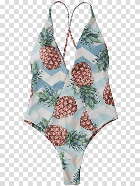 One-piece swimsuit Bikini Monokini Top, pineapple cut transparent background PNG clipart