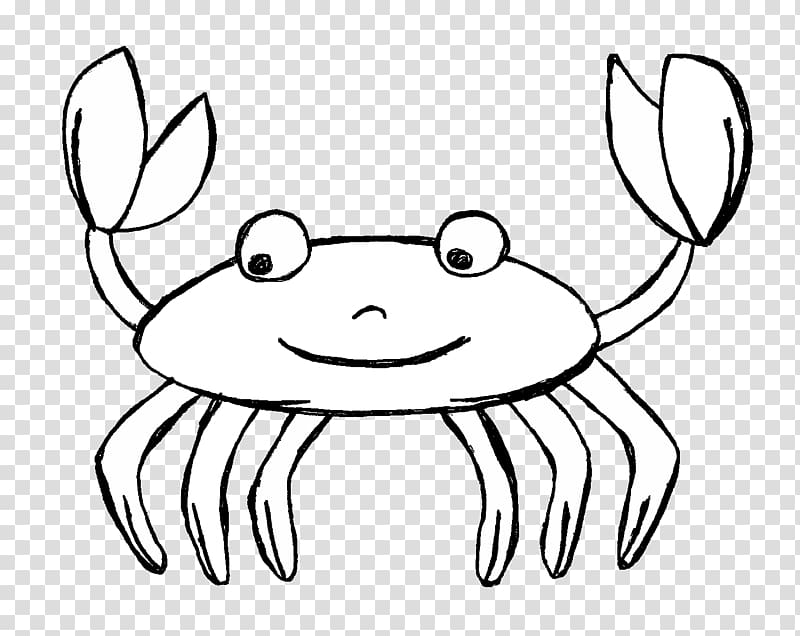 Crab Cartoon Black and white , jellyfish transparent background PNG clipart