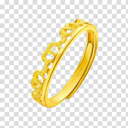 chow tai fook gold crown ring transparent background PNG clipart