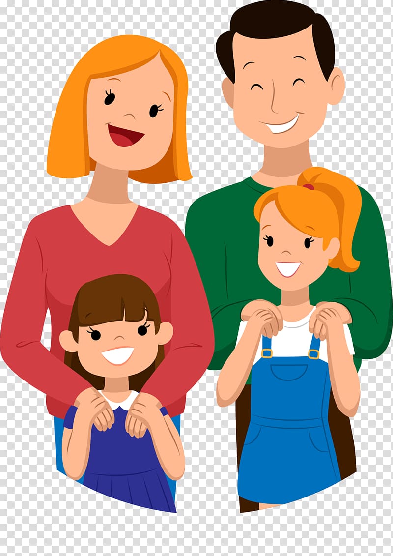 Droopy Family Cartoon Child, hand painted a family transparent background PNG clipart