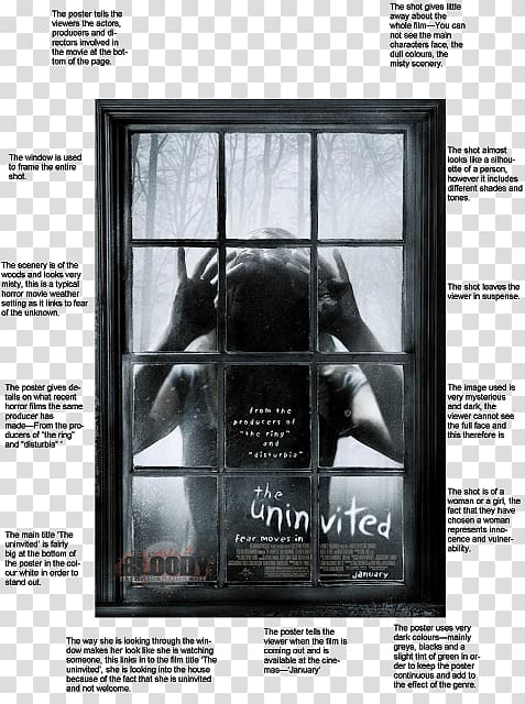 Hollywood Film Actor Cinematography The Uninvited, Horror Movie Poster transparent background PNG clipart