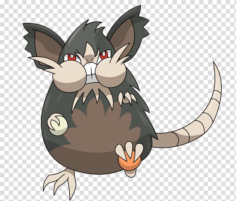 Whiskers Pokémon Sun and Moon Pokémon Red and Blue Raticate Alola, Raticate transparent background PNG clipart