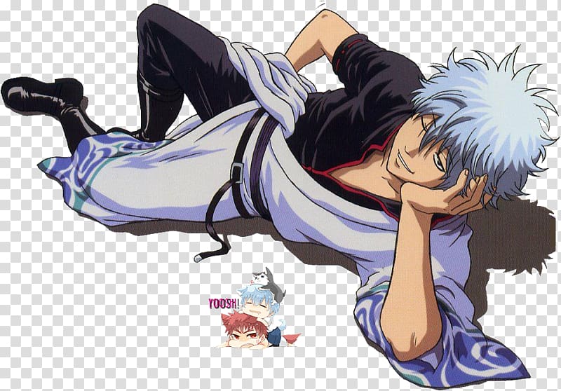 Gintoki Sakata Shimura Shinpachi Hijikata Toshiro Kagura Gin Tama, Anime transparent background PNG clipart