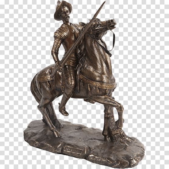Don Quixote Sancho Panza Bronze sculpture Horse, horse transparent background PNG clipart