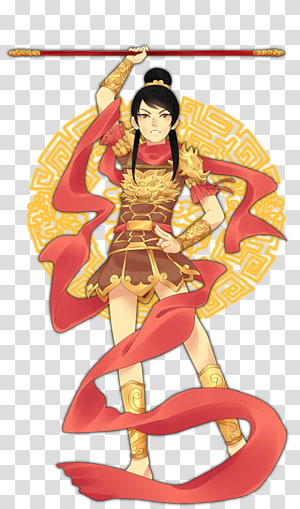 Superhero Cartoon Female Costume, sun wukong transparent background PNG clipart thumbnail