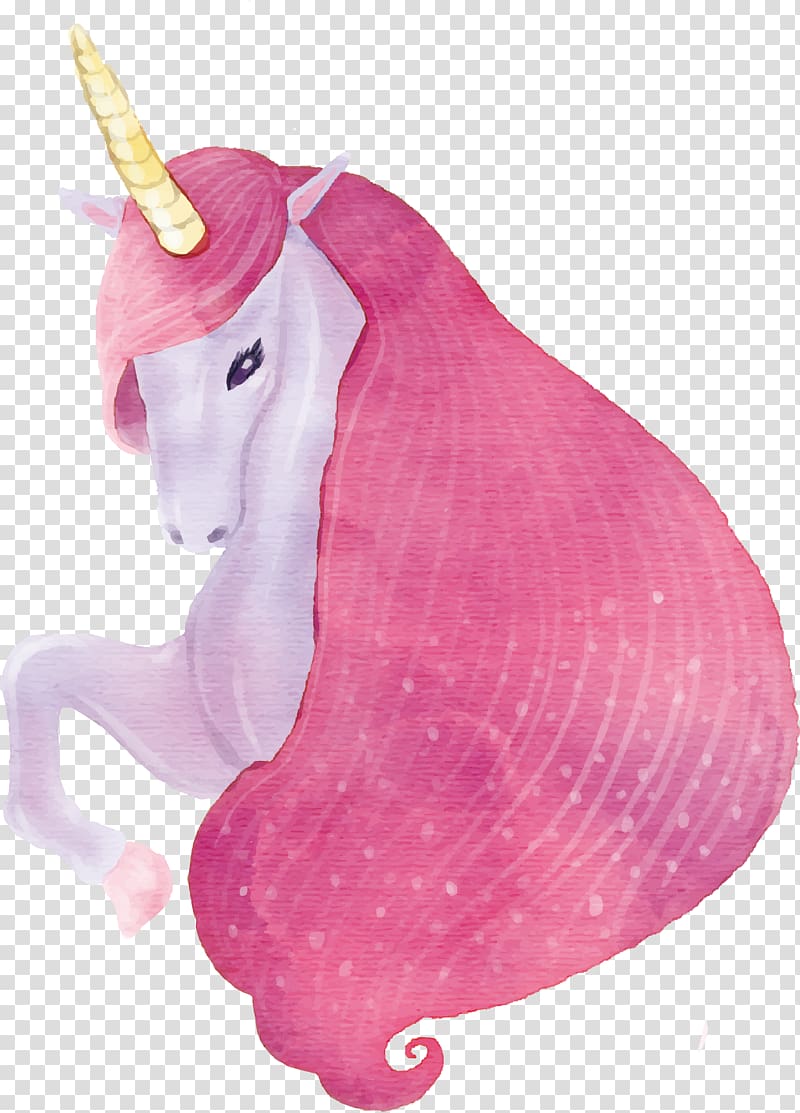 pink unicorn illustration, Unicorn Drawing, Unicorn with pink hair transparent background PNG clipart