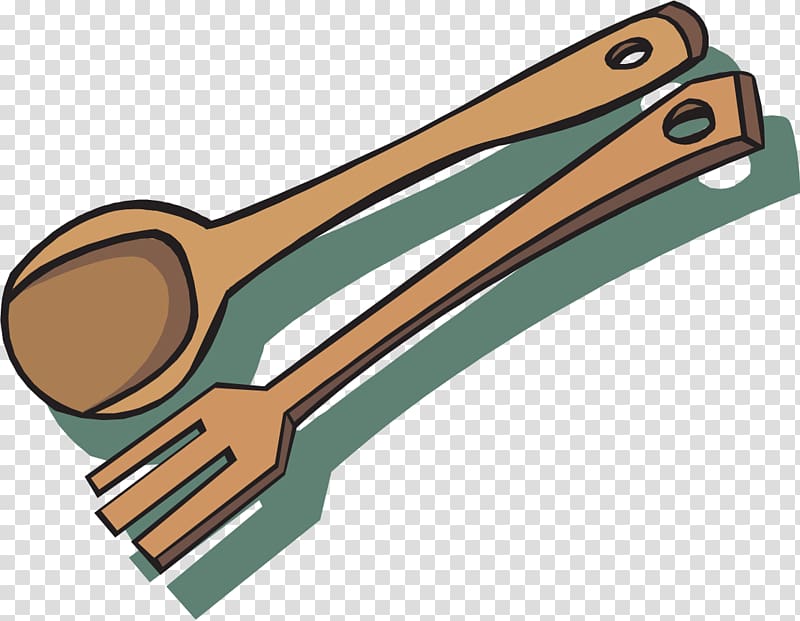 Wooden spoon Fork , Hand-painted spoon fork transparent background PNG clipart