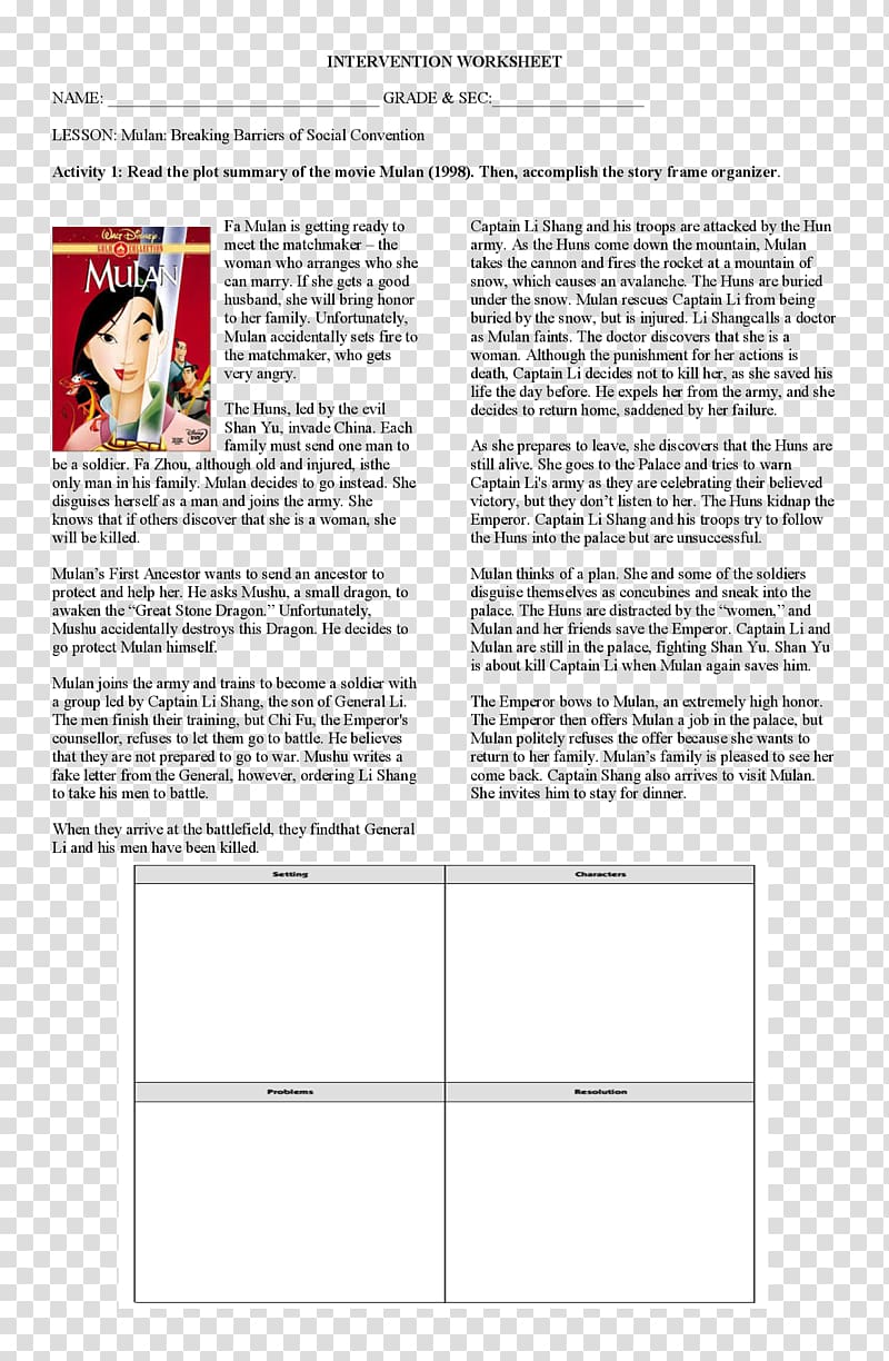 Fa Mulan Document, Fa Zhou transparent background PNG clipart