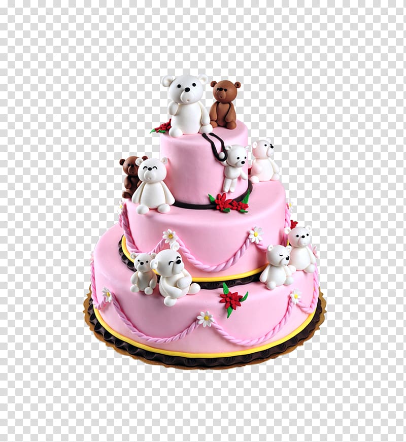 Birthday cake Cupcake Bear, Bear cake transparent background PNG clipart
