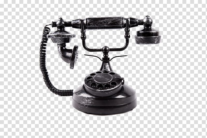 Telephone call Mobile Phones Rotary dial Home & Business Phones, Vintage black phone transparent background PNG clipart