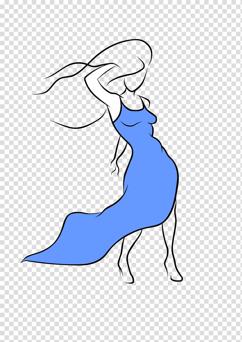 T-shirt Woman Dress , Female fashion artwork transparent background PNG clipart