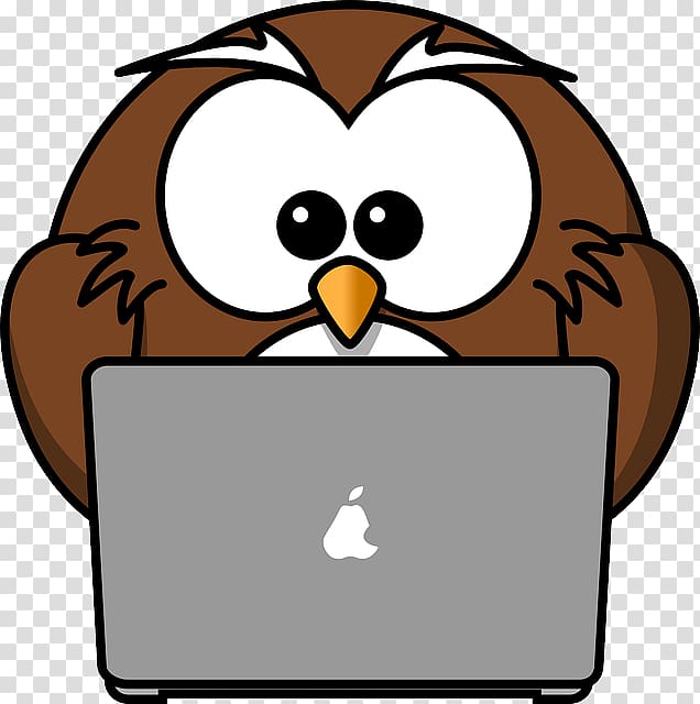 Owl Cartoon Drawing , Owl Typing transparent background PNG clipart