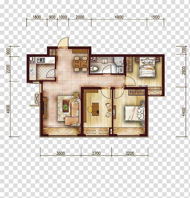 Interior Design Services House Feng shui, Two, bedroom house layout transparent background PNG clipart