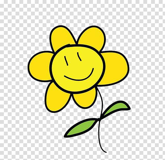 Cartoon , Yellow sunflower transparent background PNG clipart