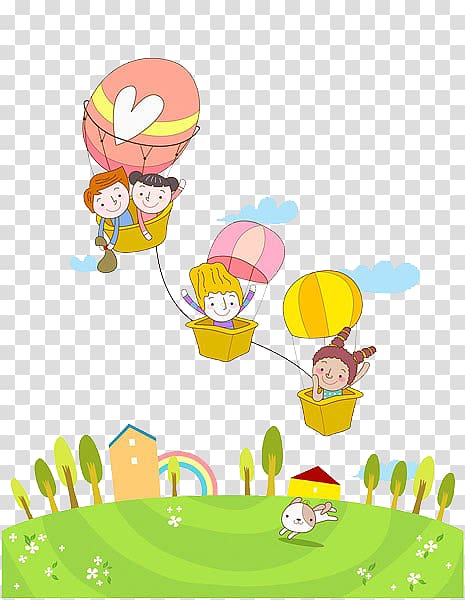 three brown hot air balloon illustration, Hot air balloon , Kids hot air balloon transparent background PNG clipart